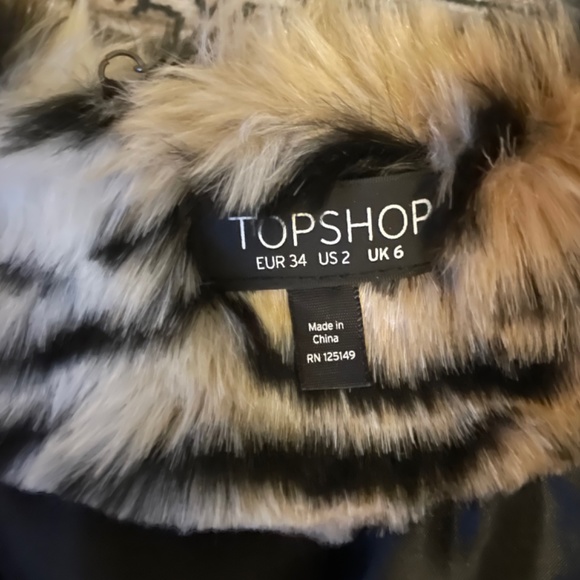 Topshop Faux Fur Tiger Print Coat - Picture 2 of 2